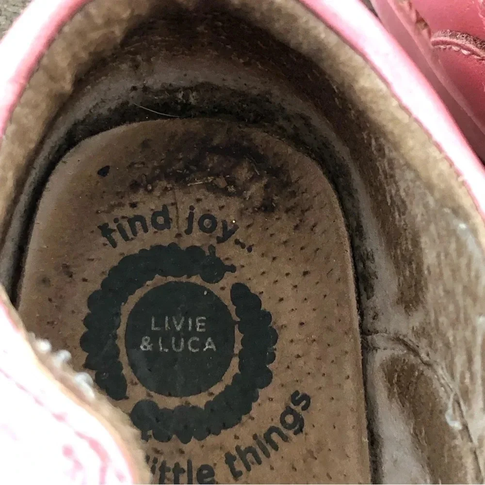 Livie & Luca baby size 5 Pink Pearl Mary Jane‎ Shoes Velcro Dressy Party School